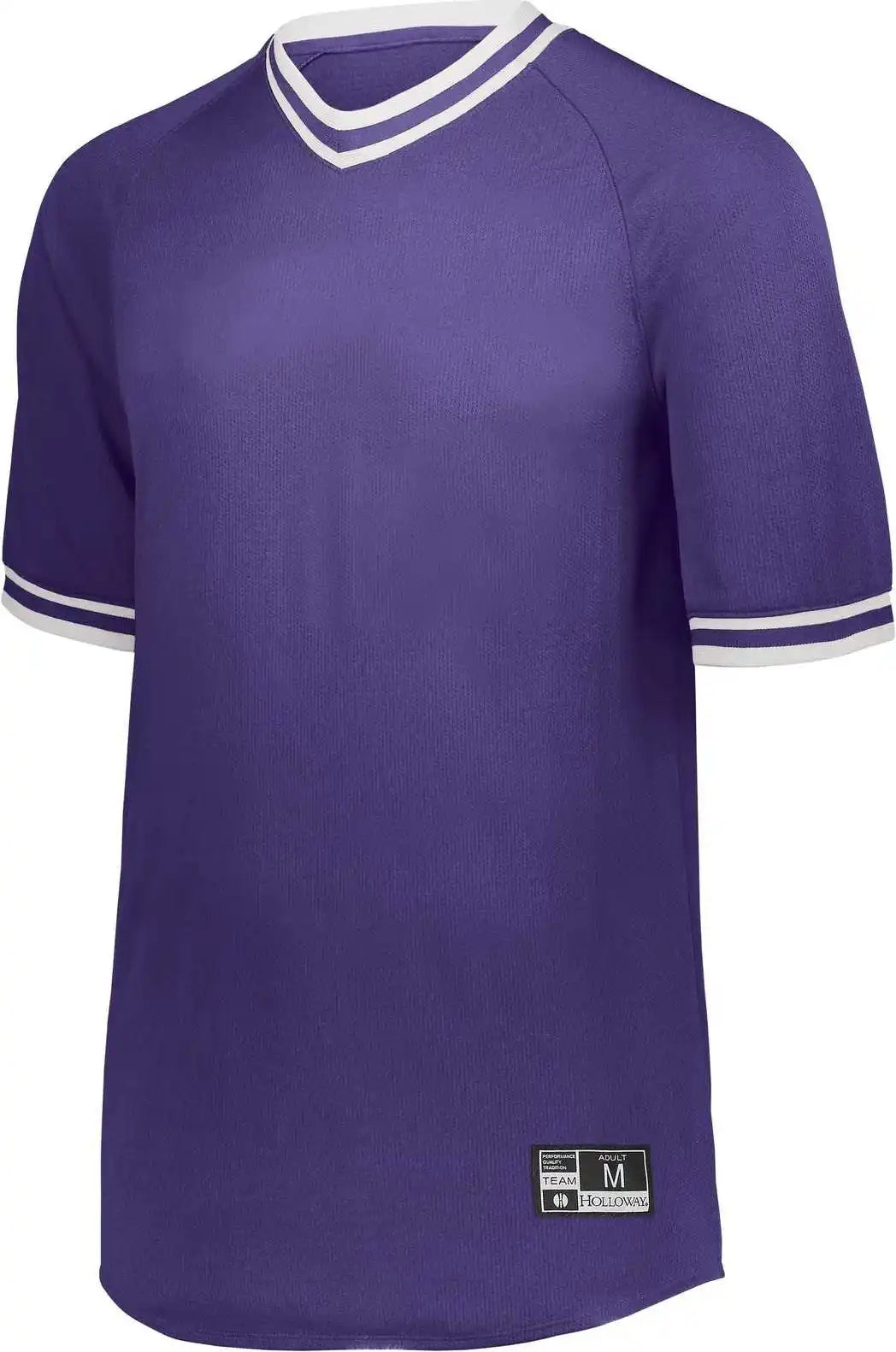 Holloway 221221 Youth Retro V-neck Baseball Jersey - Purple White