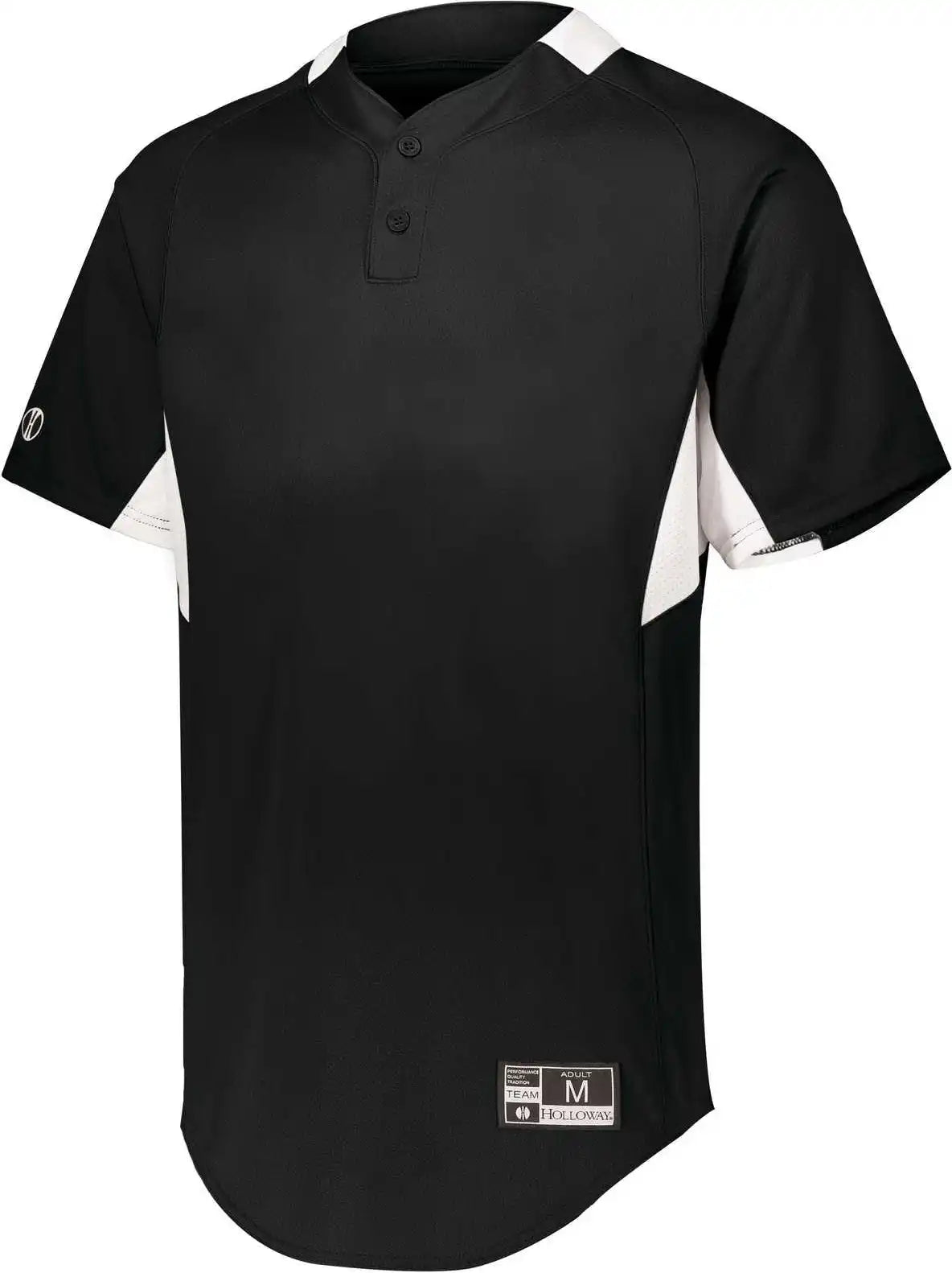 Holloway 221224 Youth Game7 Two-button Baseball Jersey - Black White