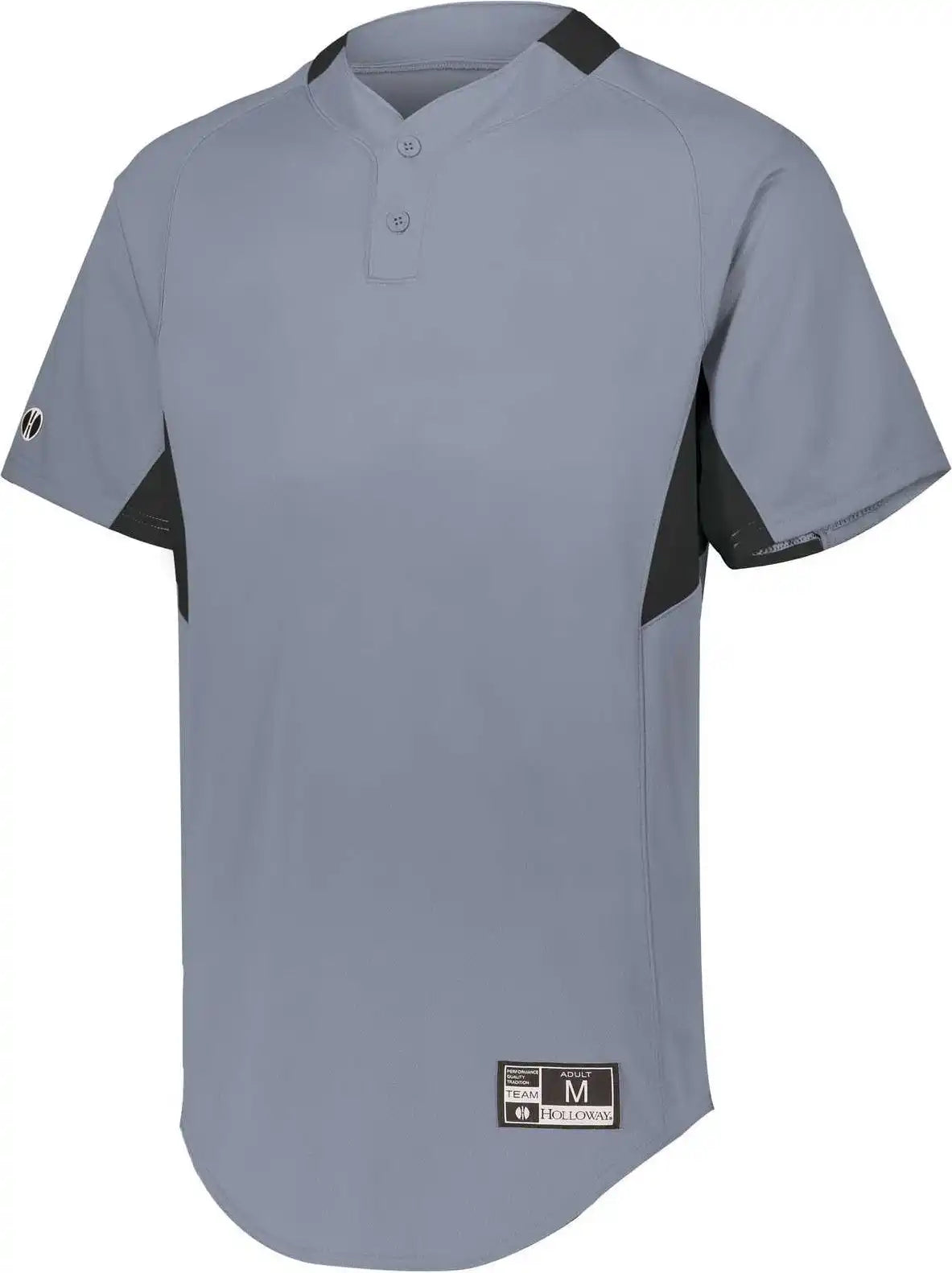 Holloway 221224 Youth Game7 Two-button Baseball Jersey - Blue Grey Black