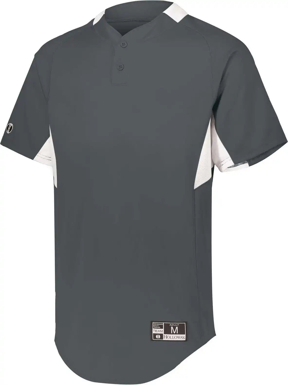 Holloway 221224 Youth Game7 Two-button Baseball Jersey - Graphite White