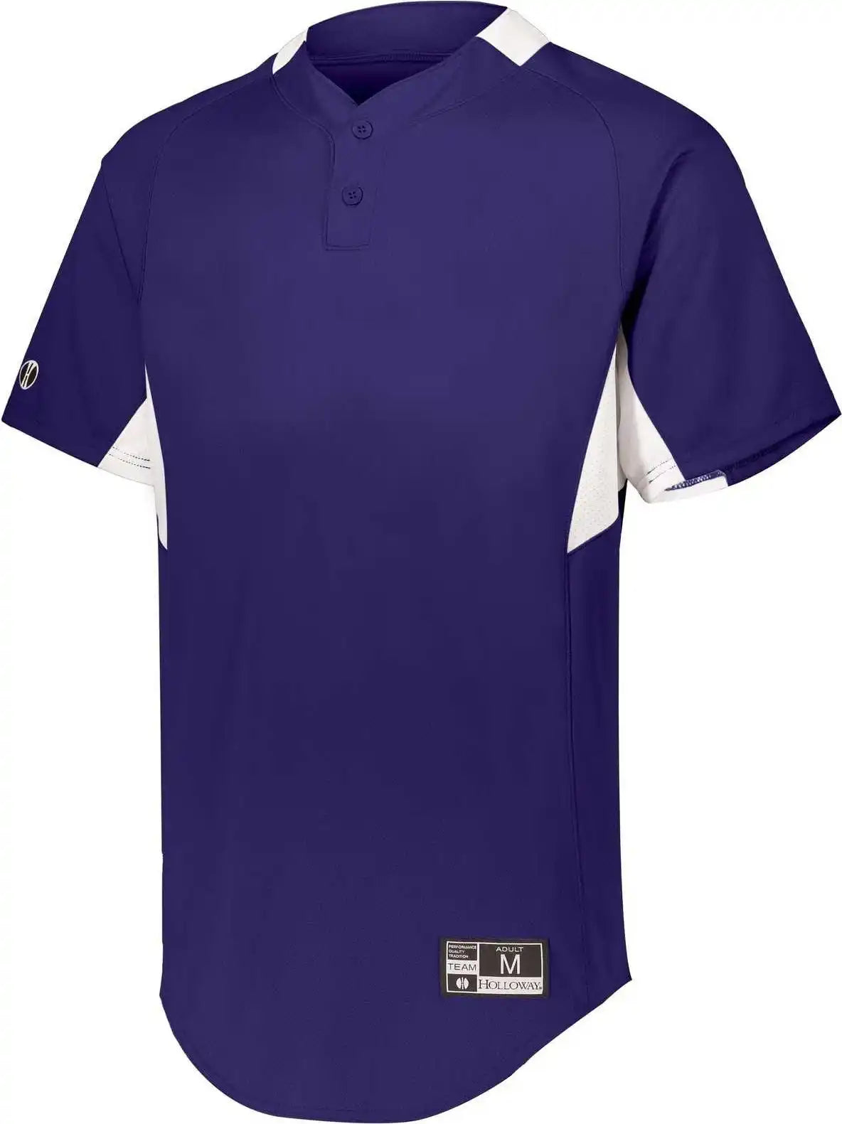 Holloway 221224 Youth Game7 Two-button Baseball Jersey - Purple White