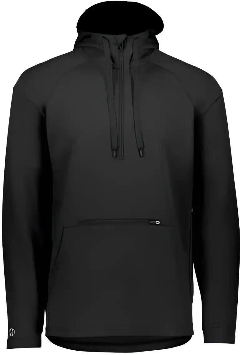 Holloway 222584 Limitless Quarter-zip Hooded Pullover - Black
