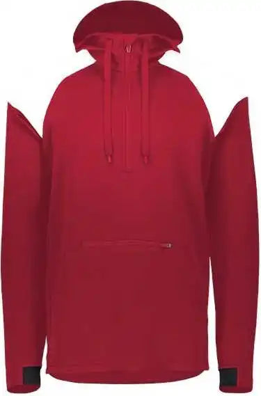 Holloway 222584 Limitless Quarter-zip Hooded Pullover - Scarlet White