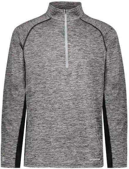 Holloway 222674 Youth Electrify Coolcore Quarter-zip Pullover - Black Heather