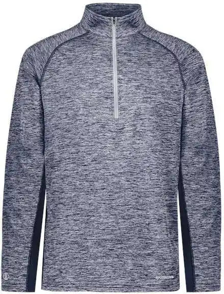 Holloway 222674 Youth Electrify Coolcore Quarter-zip Pullover - Navy Heather