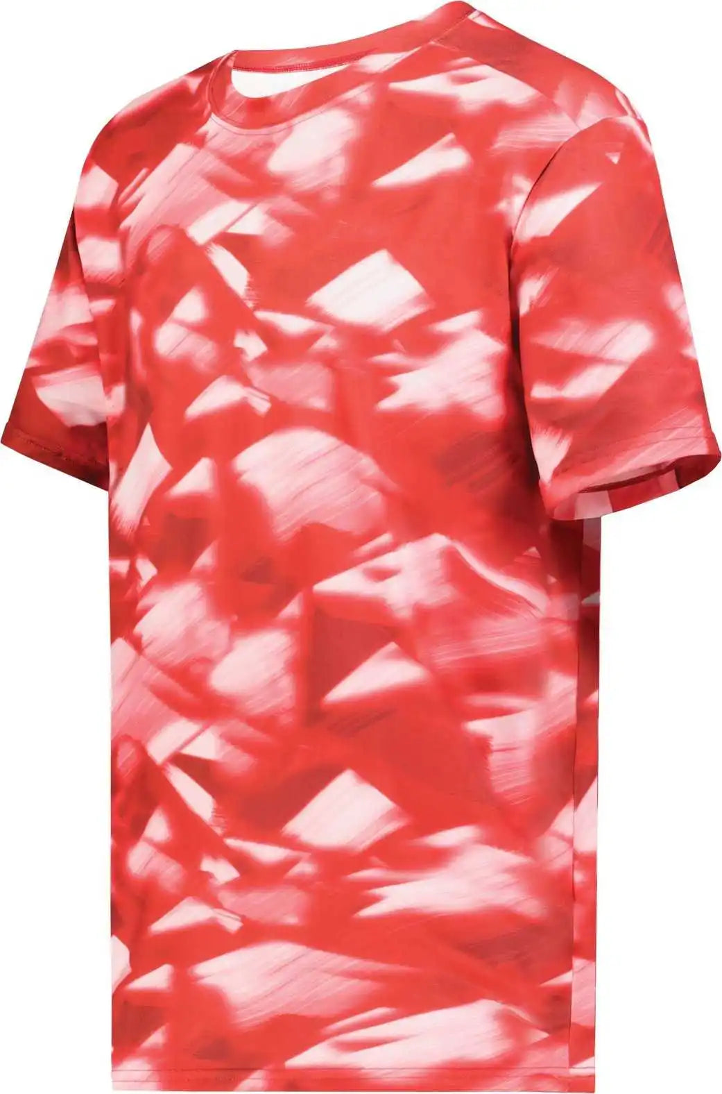 Holloway 222696 Youth Stock Cotton Touch Poly Tee - Glacier Scarlet