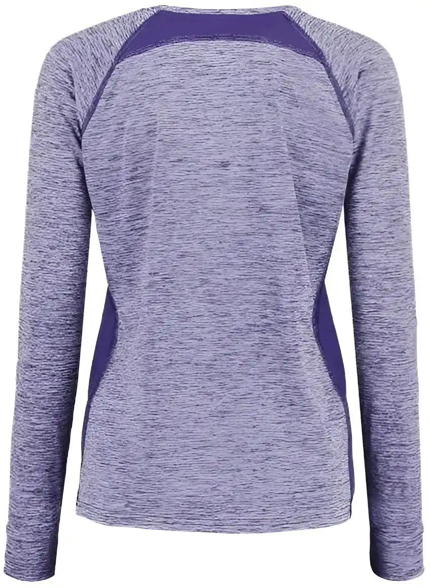 Holloway 222770 Women’s Electrify Coolcore Long Sleeve V-neck T-shirt - Purple Heather