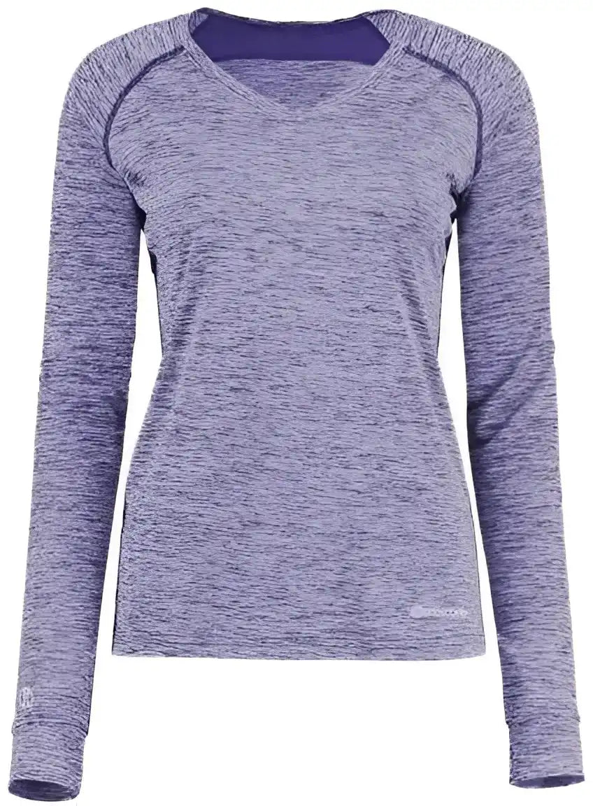 Holloway 222770 Women’s Electrify Coolcore Long Sleeve V-neck T-shirt - Purple Heather