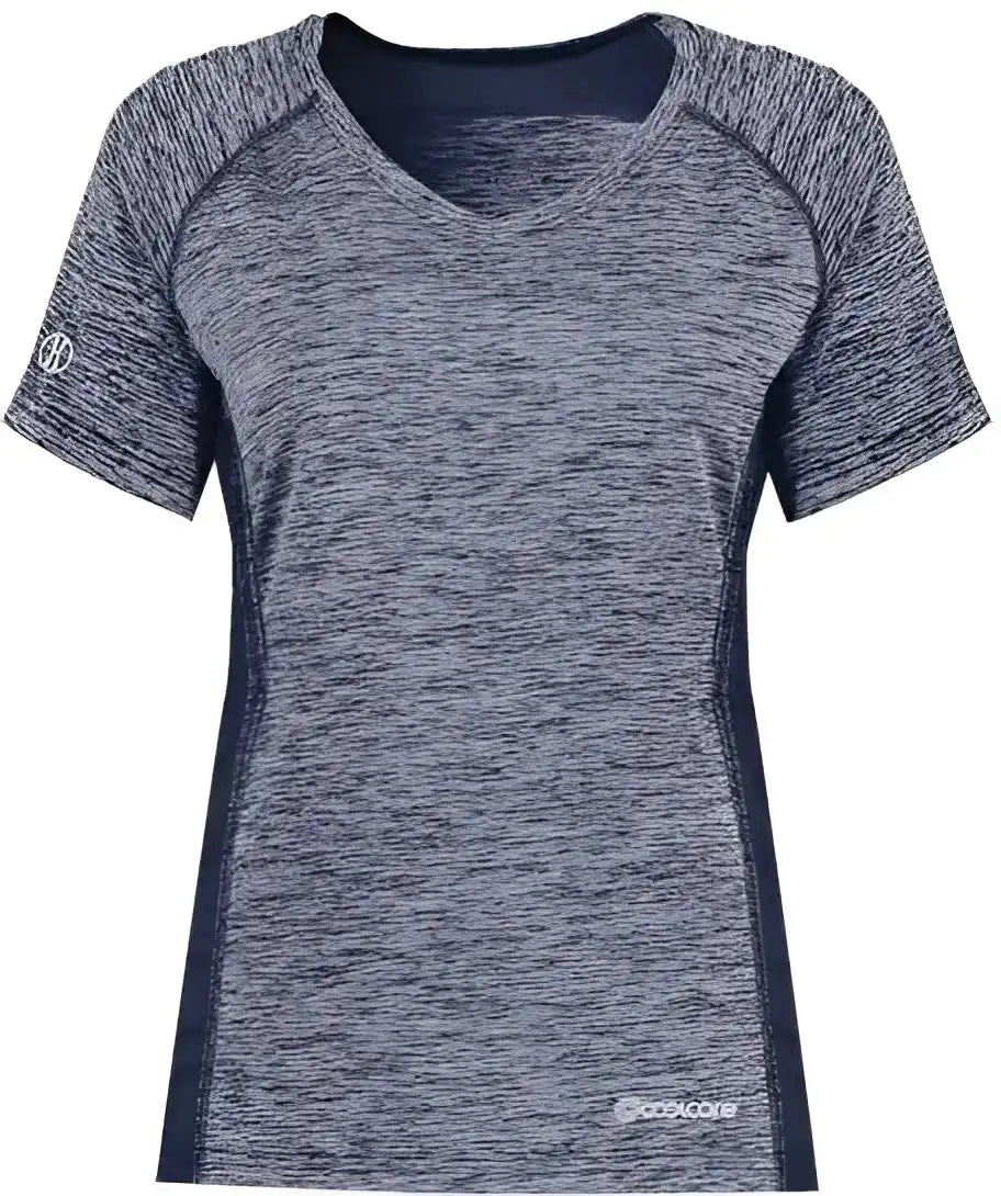 Holloway 222771 Women’s Electrify Coolcore V-neck T-shirt - Navy Heather
