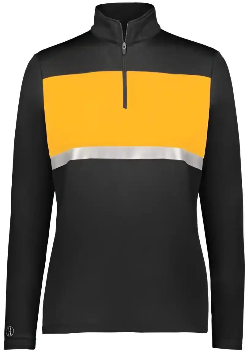 Holloway 222791 Women’s Prism Bold Quarter-zip Pullover - Black Gold