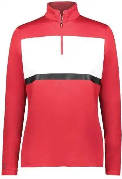 Holloway 222791 Women’s Prism Bold Quarter-zip Pullover - Scarlet White