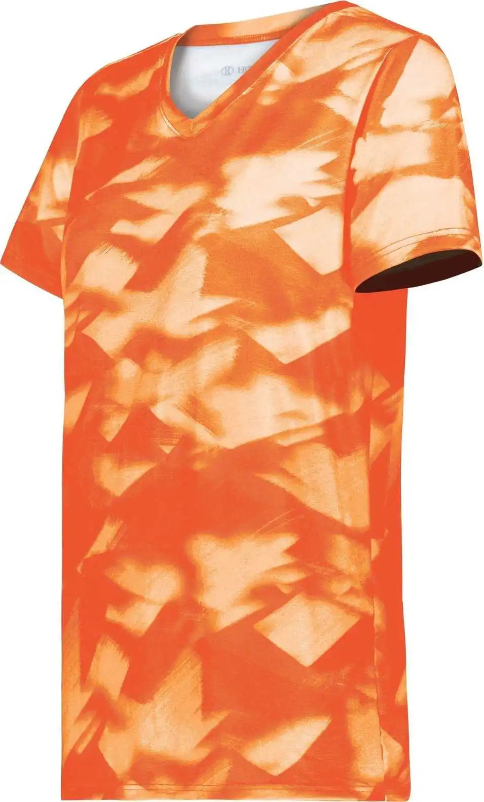 Holloway 222796 Ladies Stock Cotton Touch Poly Tee - Orange Glacier Print