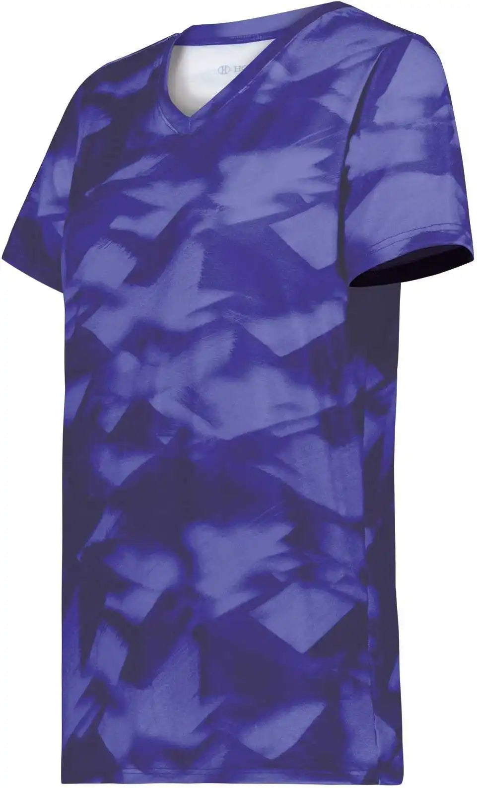 Holloway 222796 Ladies Stock Cotton Touch Poly Tee - Purple Glacier Print