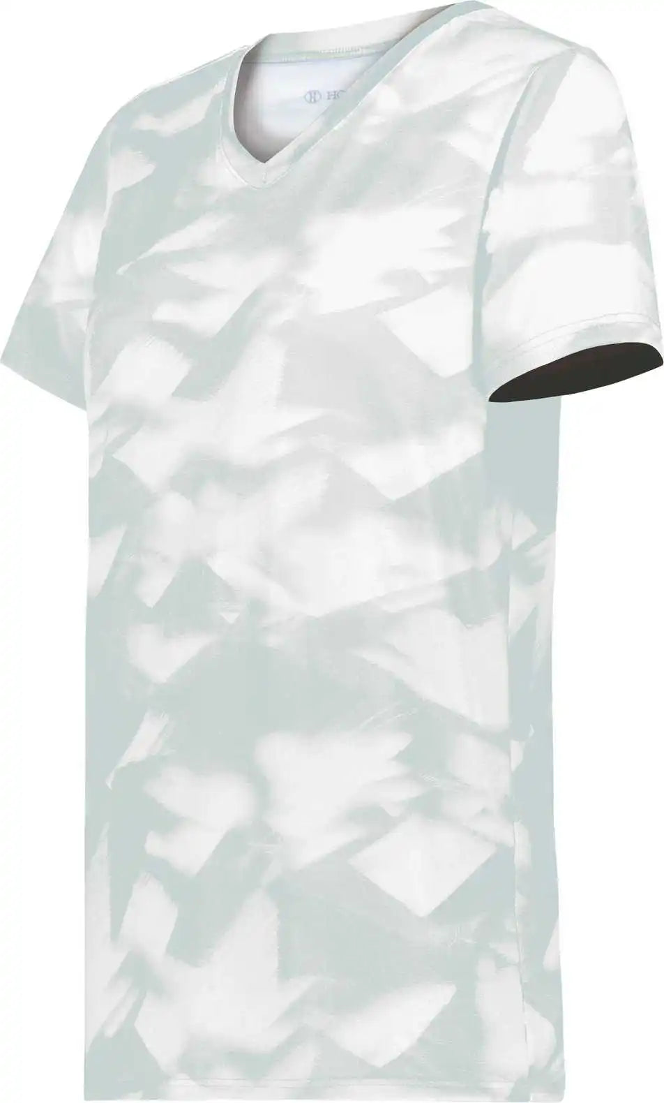 Holloway 222796 Ladies Stock Cotton Touch Poly Tee - Silver Glacier Print