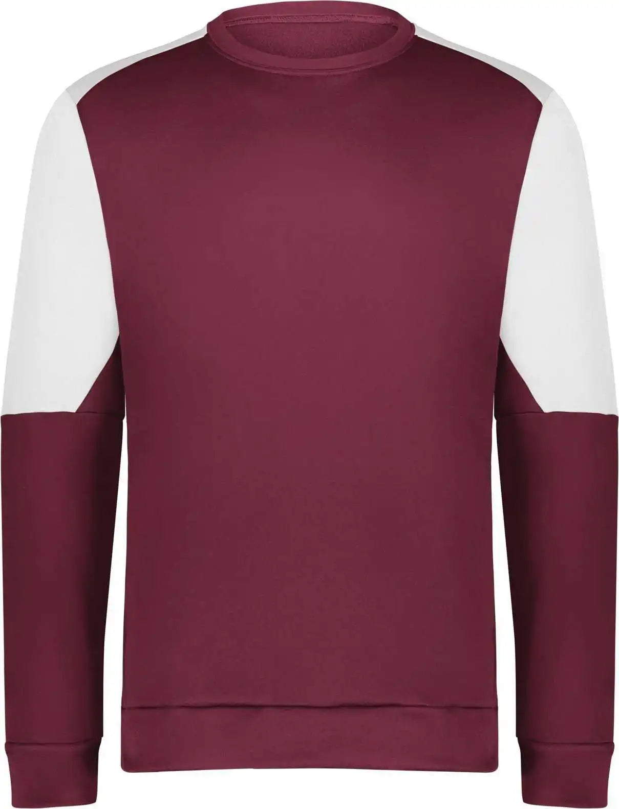 Holloway 223525 Momentum Team Fleece Crew - Maroon White