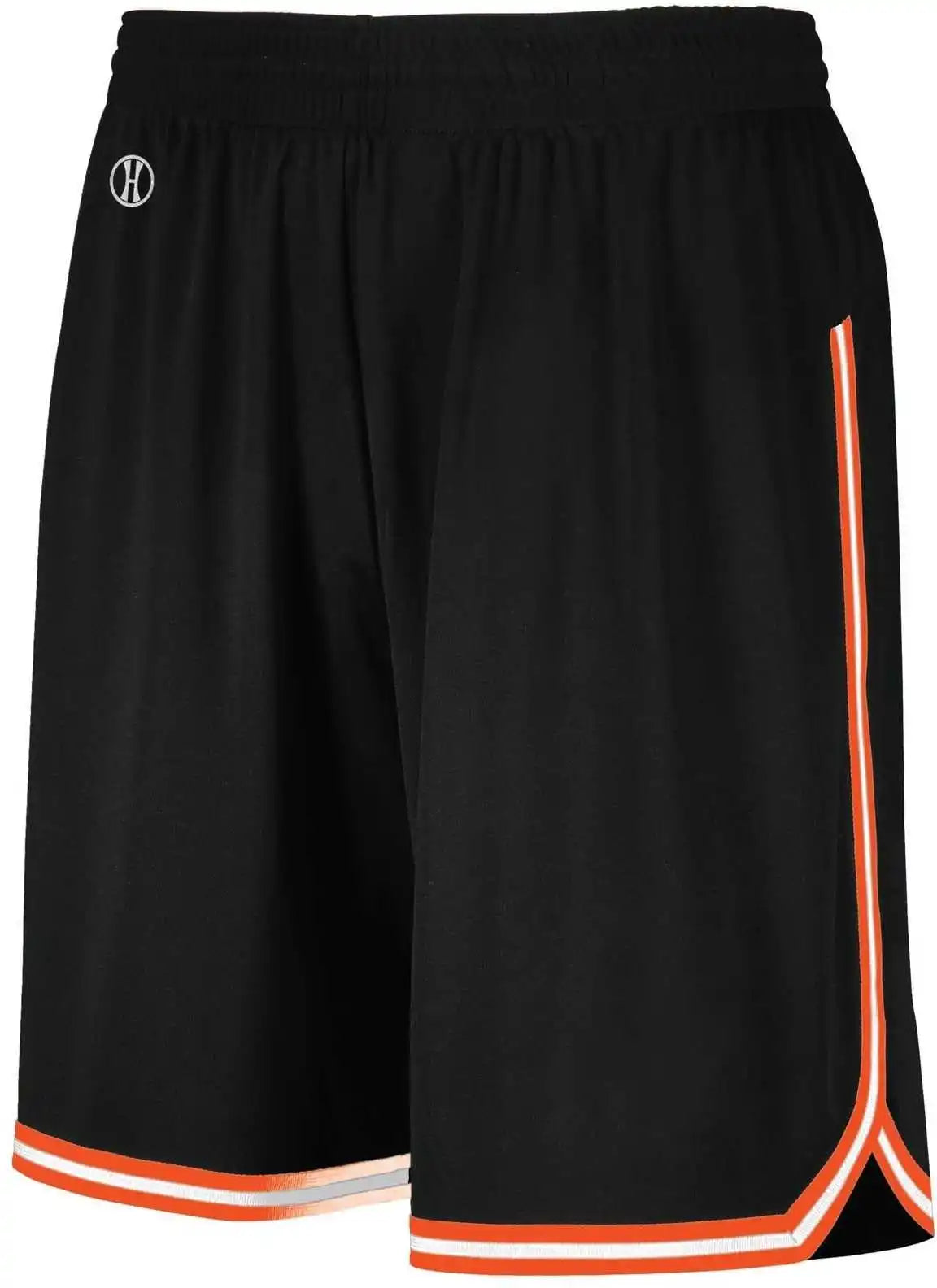 Holloway 224077 Retro Basketball Shorts - Black Orange White