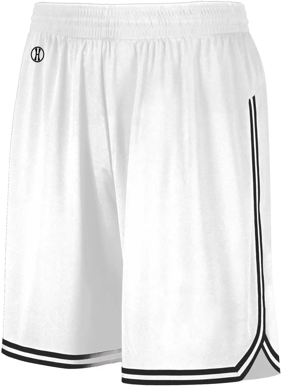 Holloway 224077 Retro Basketball Shorts - White Black