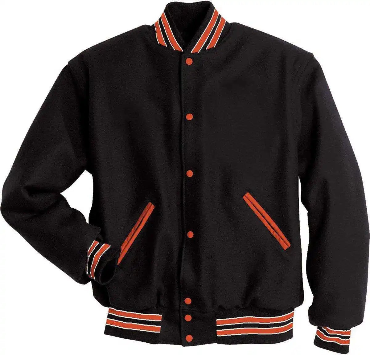 Holloway 224182 Letterman (all Wool) - Black Burnt Orange White