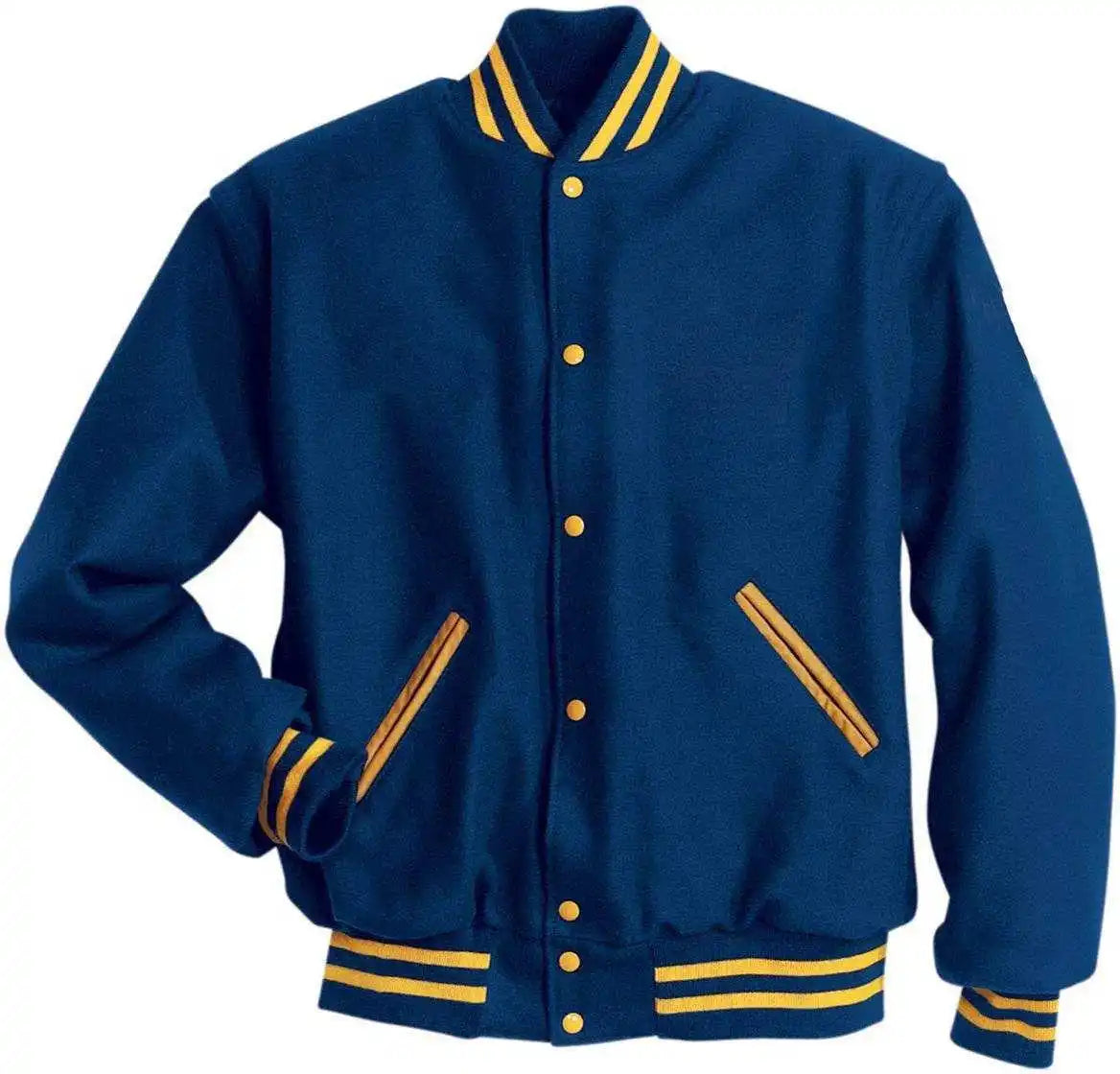 Holloway 224182 Letterman (all Wool) - True Navy Light Gold