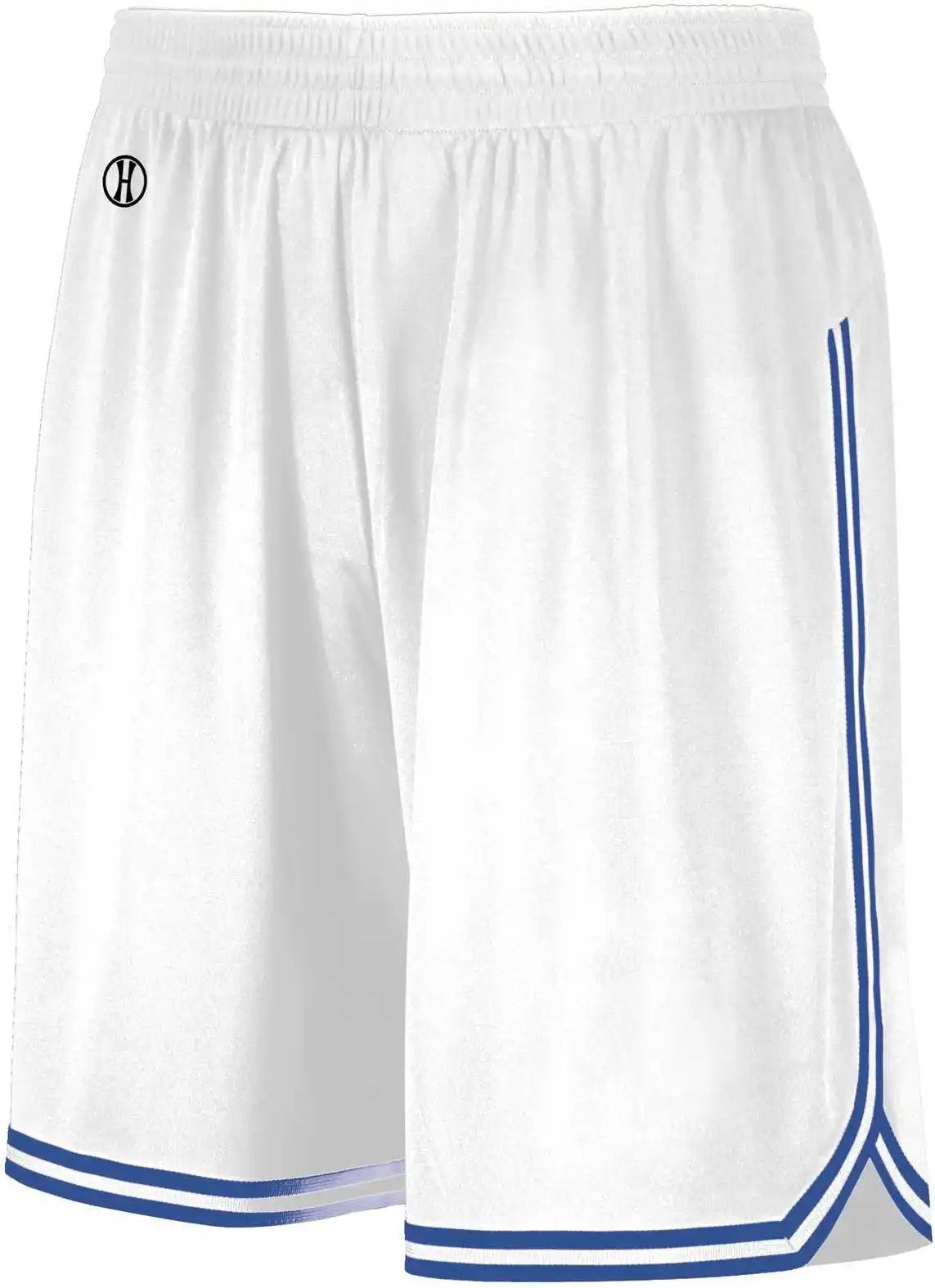 Holloway 224277 Youth Retro Basketball Shorts - White Royal