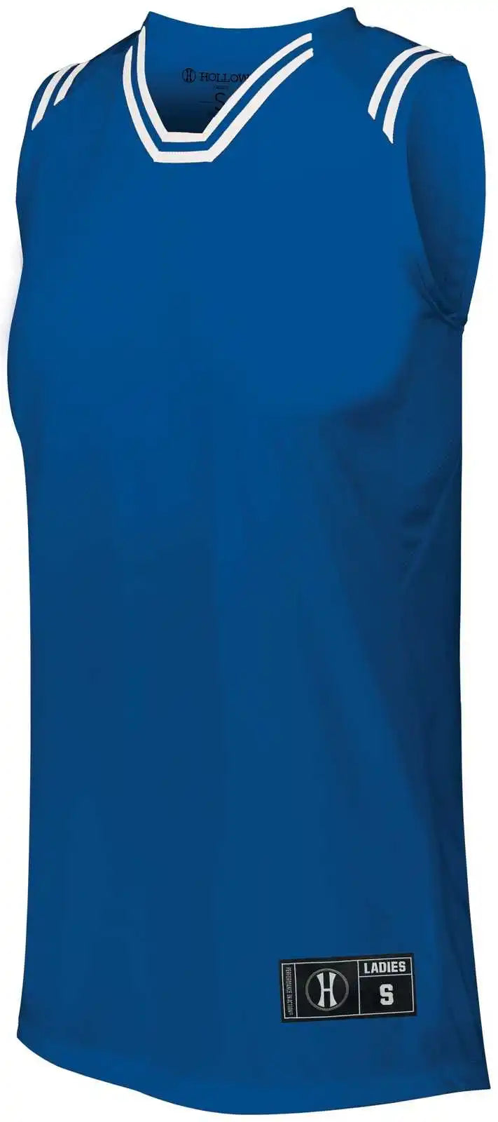 Holloway 224376 Ladies Retro Basketball Jersey - Royal White