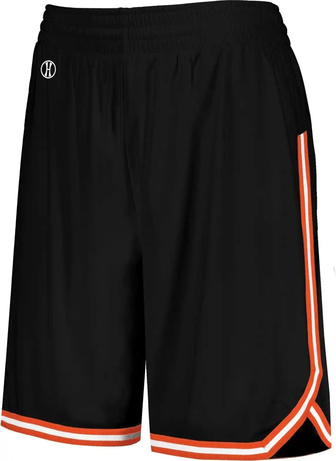 Holloway 224377 Ladies Retro Basketball Shorts - Black Orange White