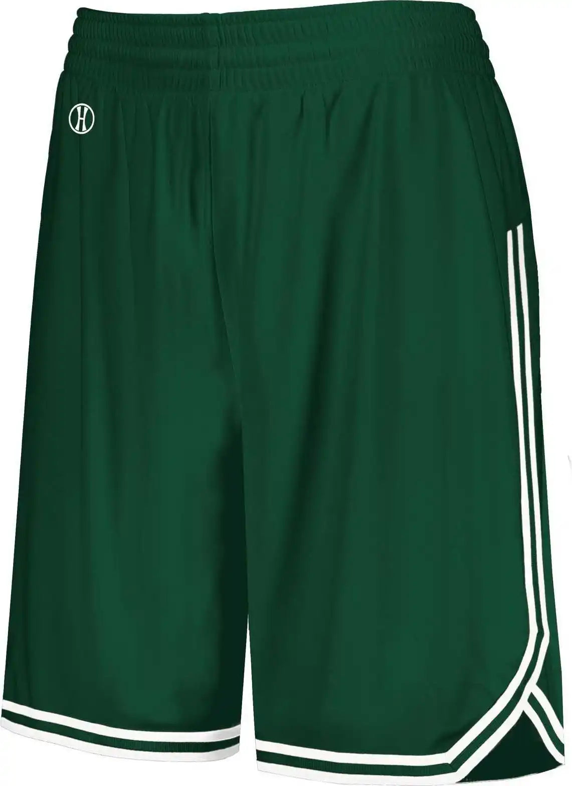 Holloway 224377 Ladies Retro Basketball Shorts - Forest White