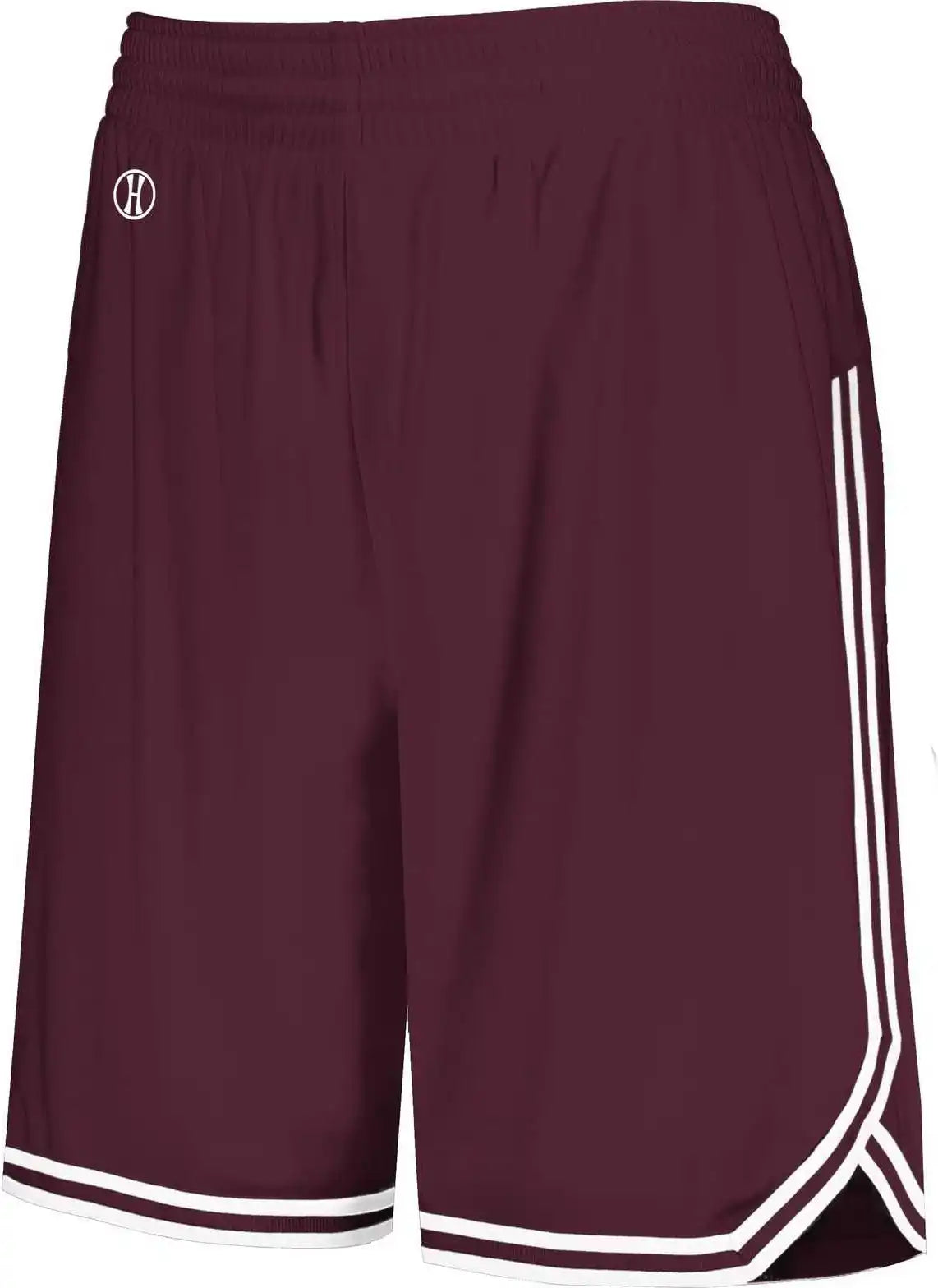Holloway 224377 Ladies Retro Basketball Shorts - Maroon White