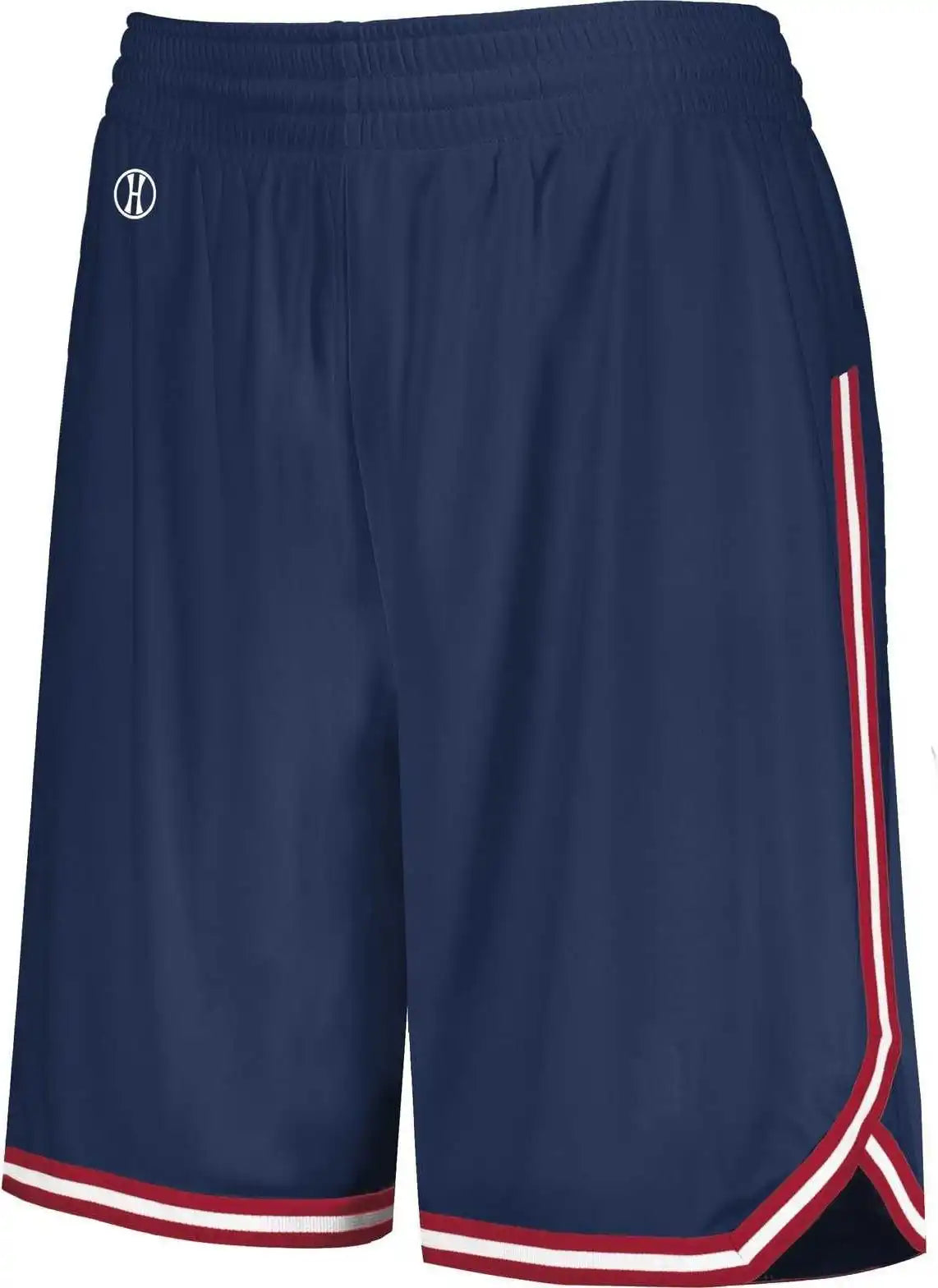 Holloway 224377 Ladies Retro Basketball Shorts - Navy Scarlet White