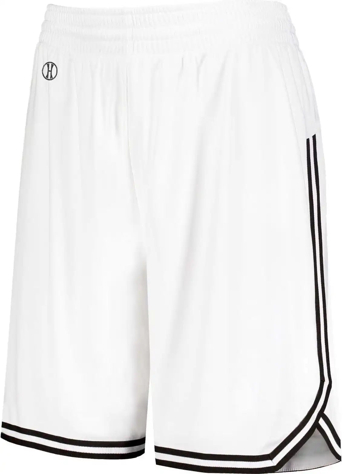 Holloway 224377 Ladies Retro Basketball Shorts - White Black