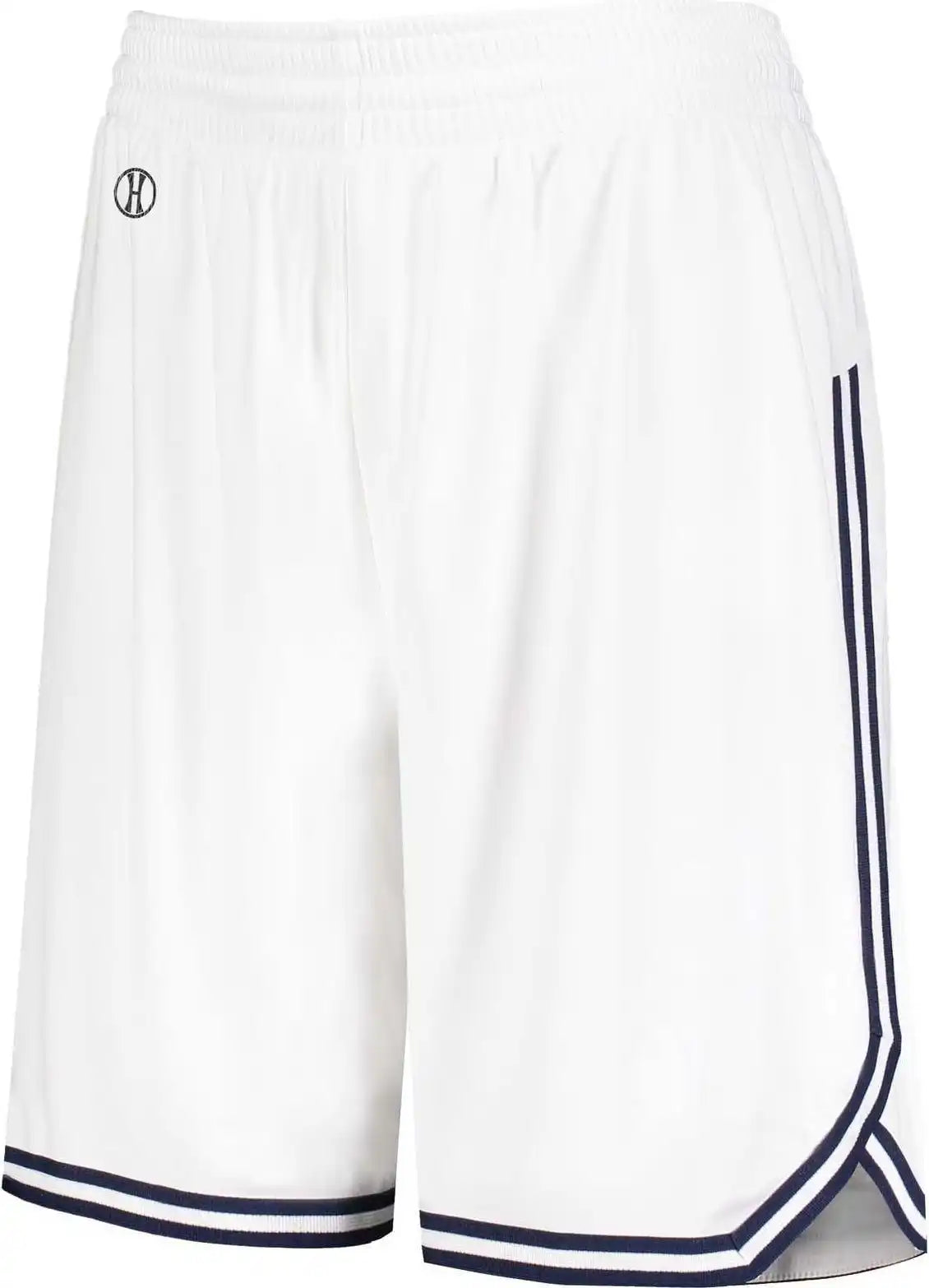 Holloway 224377 Ladies Retro Basketball Shorts - White Navy