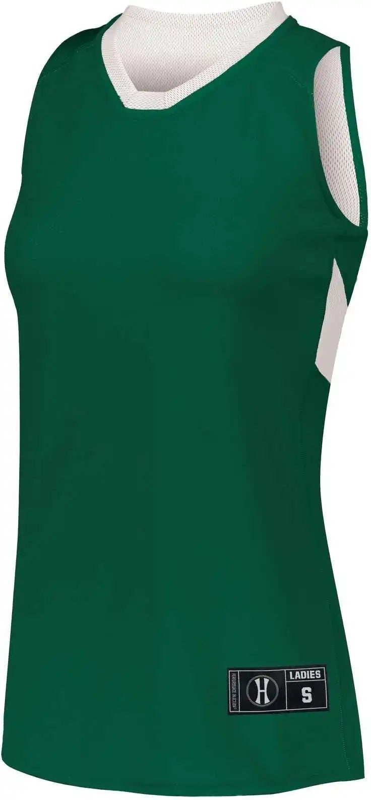 Holloway 224378 Ladies Dual-side Single Ply Basketball Jersey - Forest White