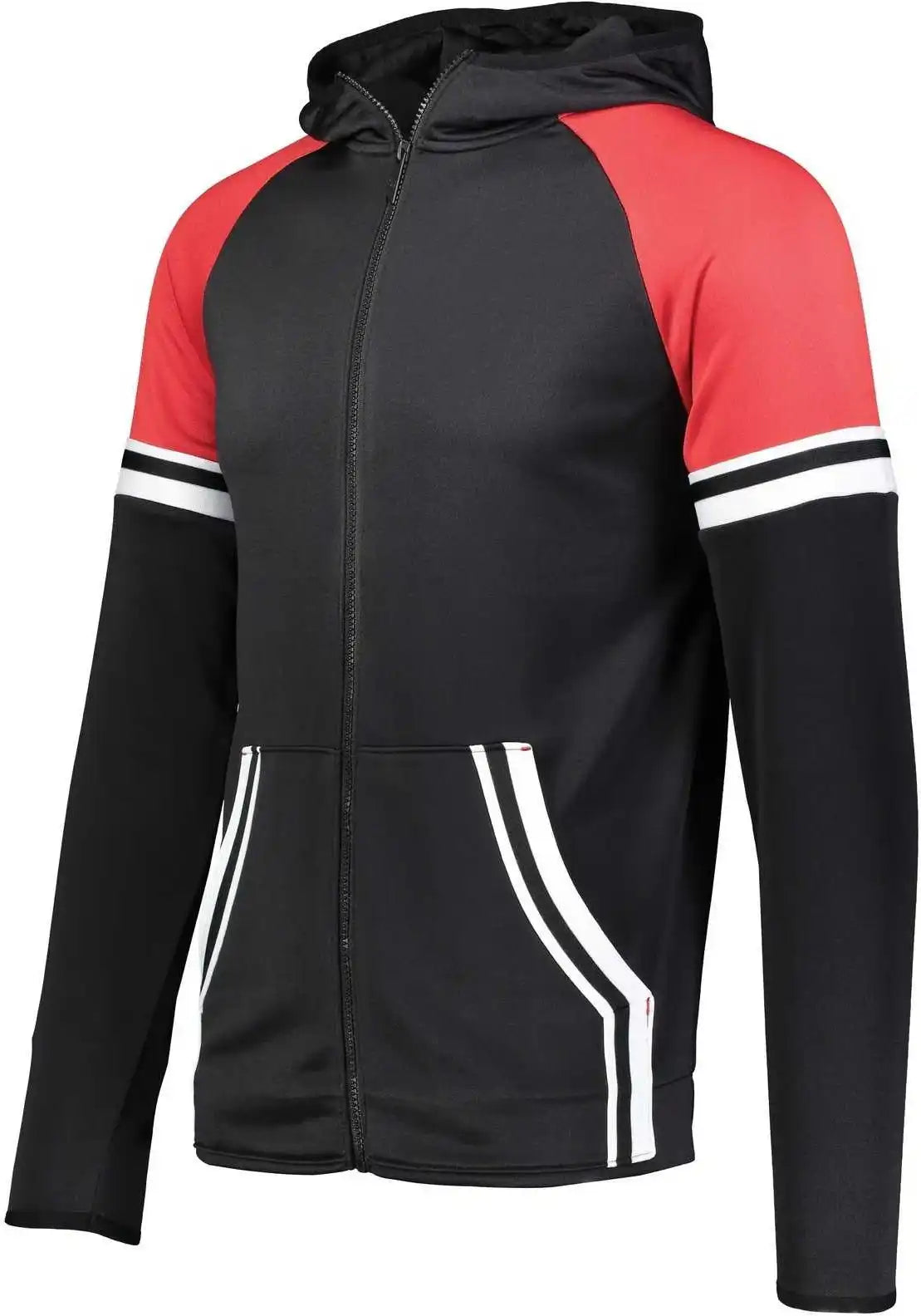 Holloway 229661 Youth Retro Grade Jacket - Black Scarlet