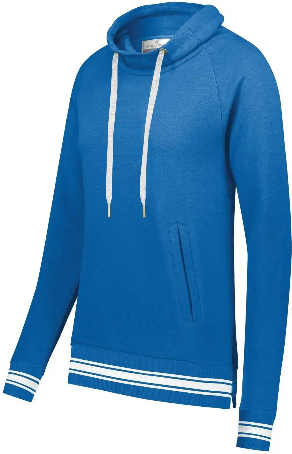 Holloway 229763 Ladies Ivy League Funnel Neck Pullover - Royal Heather White