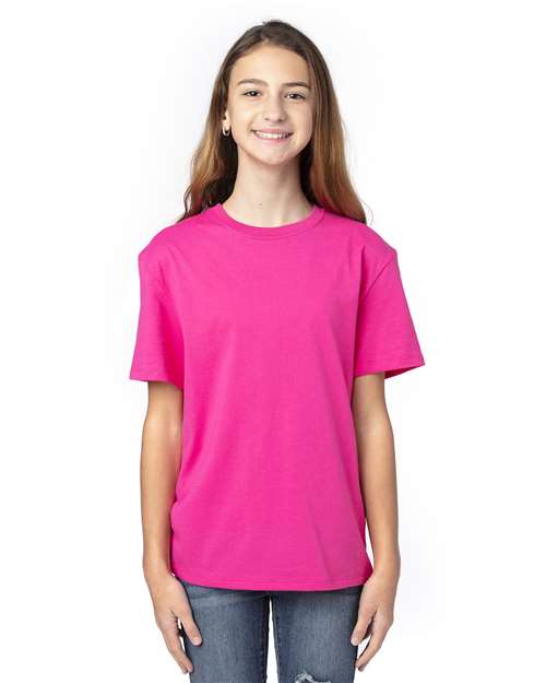 Hot Pink Youth Ultimate CVC T-Shirt - 600A