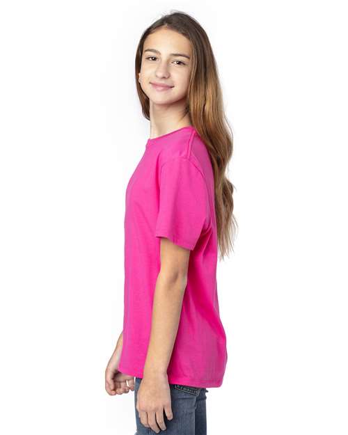 Hot Pink Youth Ultimate CVC T-Shirt - 600A