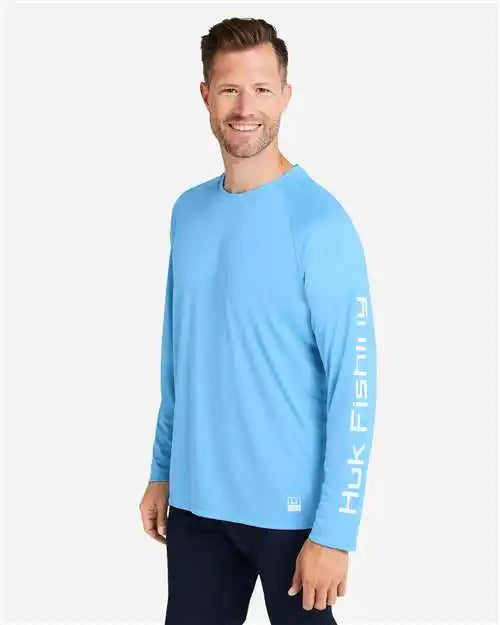 Huk H12l009 Lopro Pursuit Long Sleeve T-shirt - Marolina Blue