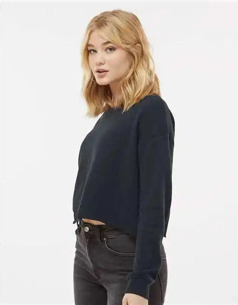 Independent Trading Co. Afx24crp Women’s Lightweight Crop Crewneck Sweatshirt - Black