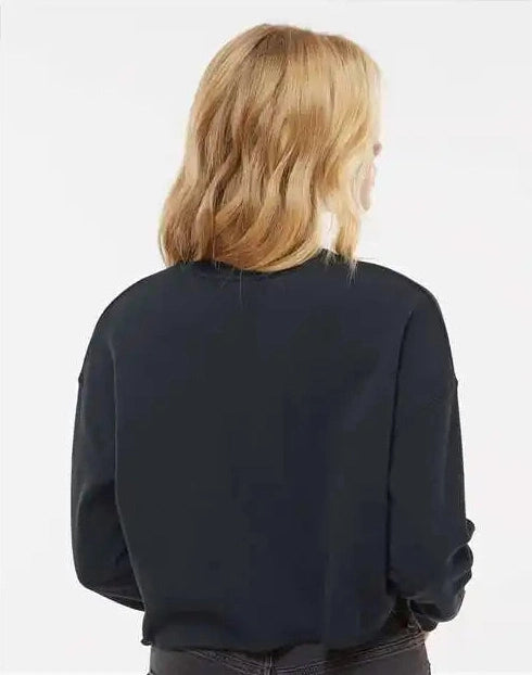 Independent Trading Co. Afx24crp Women’s Lightweight Crop Crewneck Sweatshirt - Black