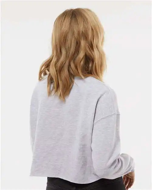 Independent Trading Co. Afx24crp Women’s Lightweight Crop Crewneck Sweatshirt - Grey Heather