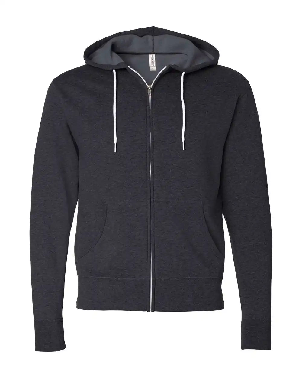Independent Trading Co. Afx90unz Lightweight Full-zip Hooded Sweatshirt - Charcoal Heather - Xs