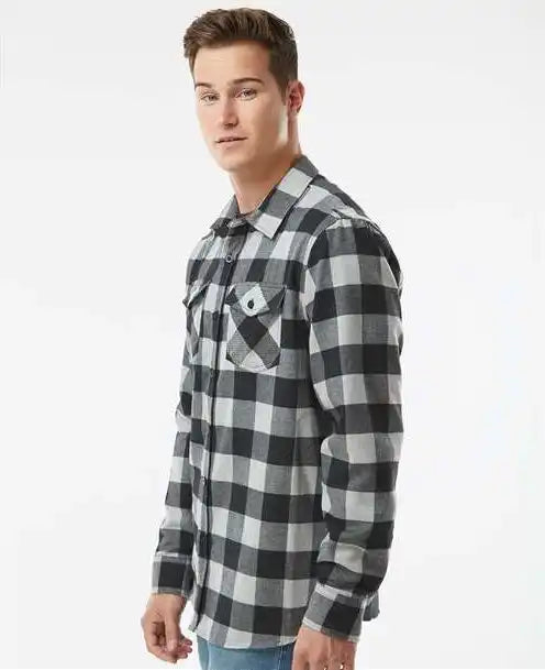 Independent Trading Co. Exp50f Flannel Shirt - Grey Heather Black