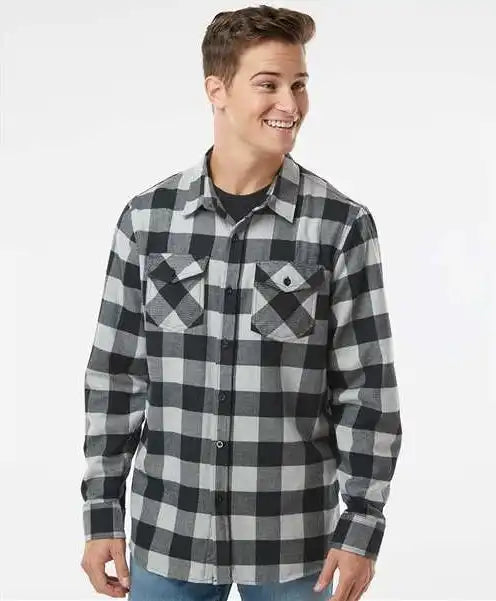 Independent Trading Co. Exp50f Flannel Shirt - Grey Heather Black