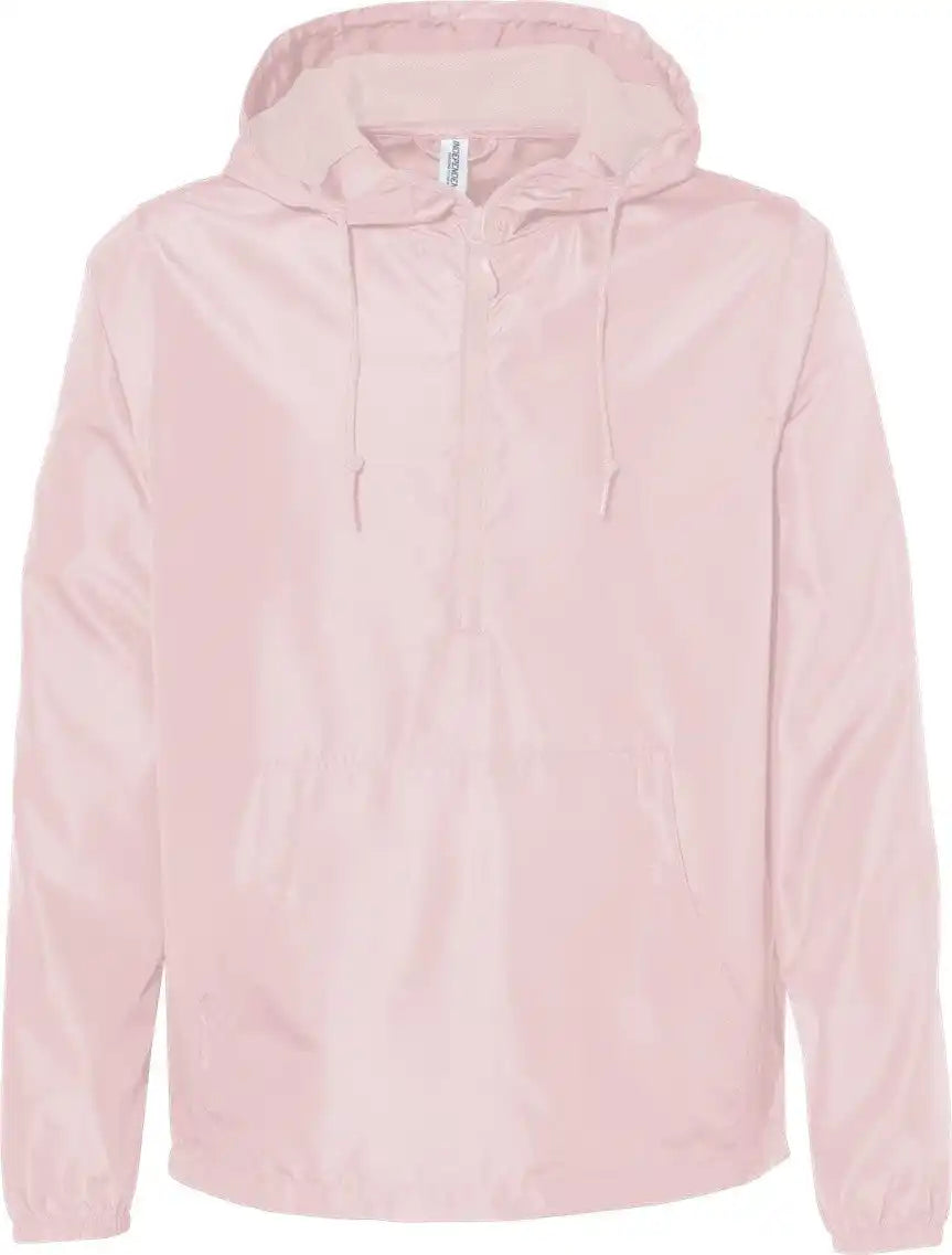 Independent Trading Co. Exp54lwp Lightweight Quarter-zip Windbreaker Pullover Jacket - Blush - Xs