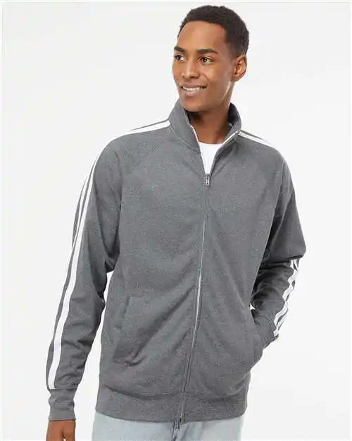 Independent Trading Co. Exp70ptz Lightweight Poly-tech Full-zip Track Jacket - Gunmetal Heather