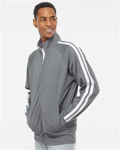Independent Trading Co. Exp70ptz Lightweight Poly-tech Full-zip Track Jacket - Gunmetal Heather