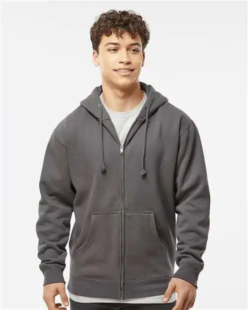 Independent Trading Co. Ind4000z Heavyweight Full-zip Hooded Sweatshirt - Solid Charcoal