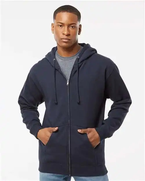 Independent Trading Co. Ind4000z Heavyweight Full-zip Hooded Sweatshirt - Navy