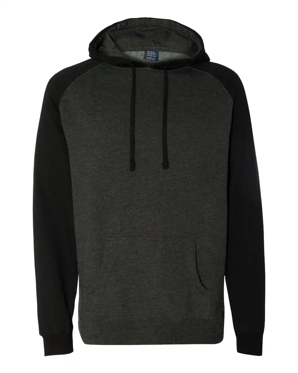 Independent Trading Co. Ind40rp Raglan Hooded Sweatshirt - Charcoal Heather Black - Heather/ / Xs
