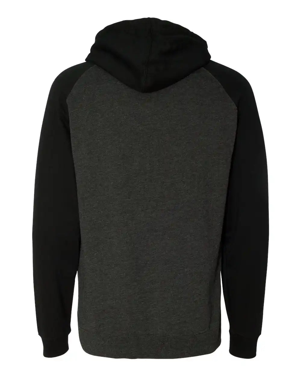 Independent Trading Co. Ind40rp Raglan Hooded Sweatshirt - Charcoal Heather Black